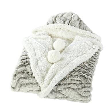 Sherpa snuggle hooded cheap throw